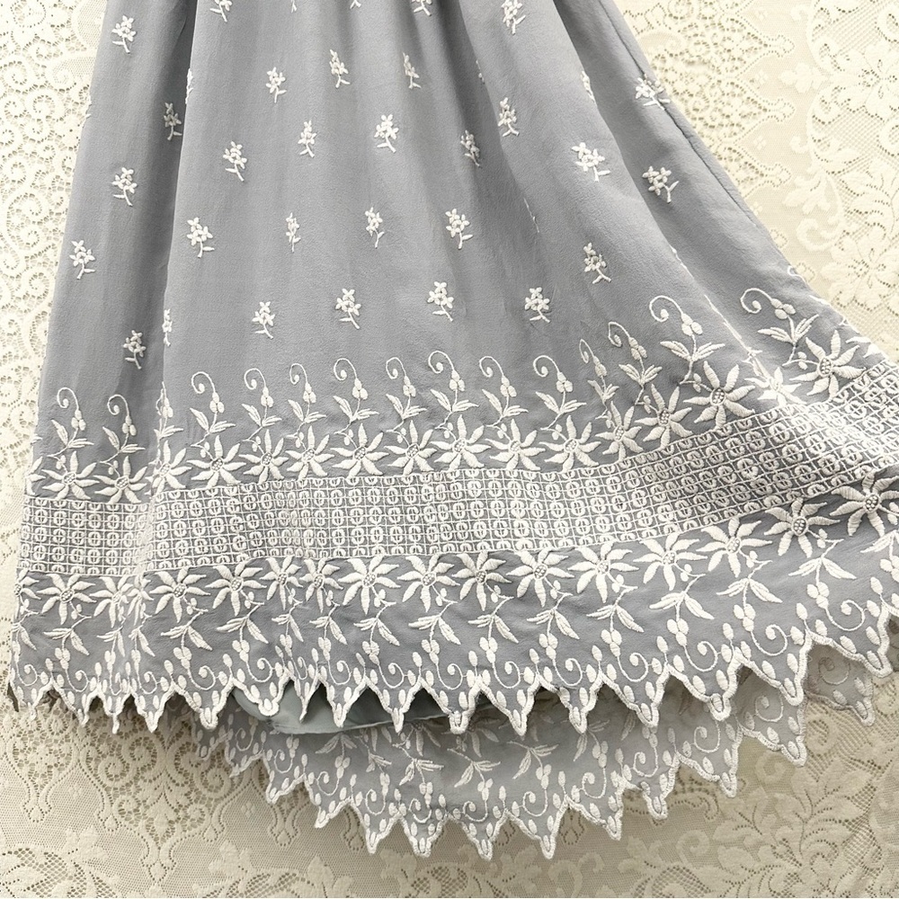 LoveShackFancy Isabel Dress in Dusty Sage Summer Garden - Picture 4 of 16